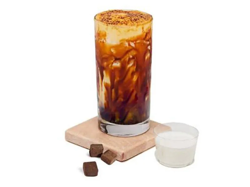 Creamy creme brulee coffee at ZERO& Newbury Street, a Bubble Tea Shop in Boston